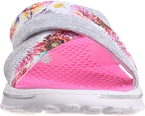 Skechers Skechers Women's Performance Go Walk Fiji Flip Flop, White Flower, 9 M US