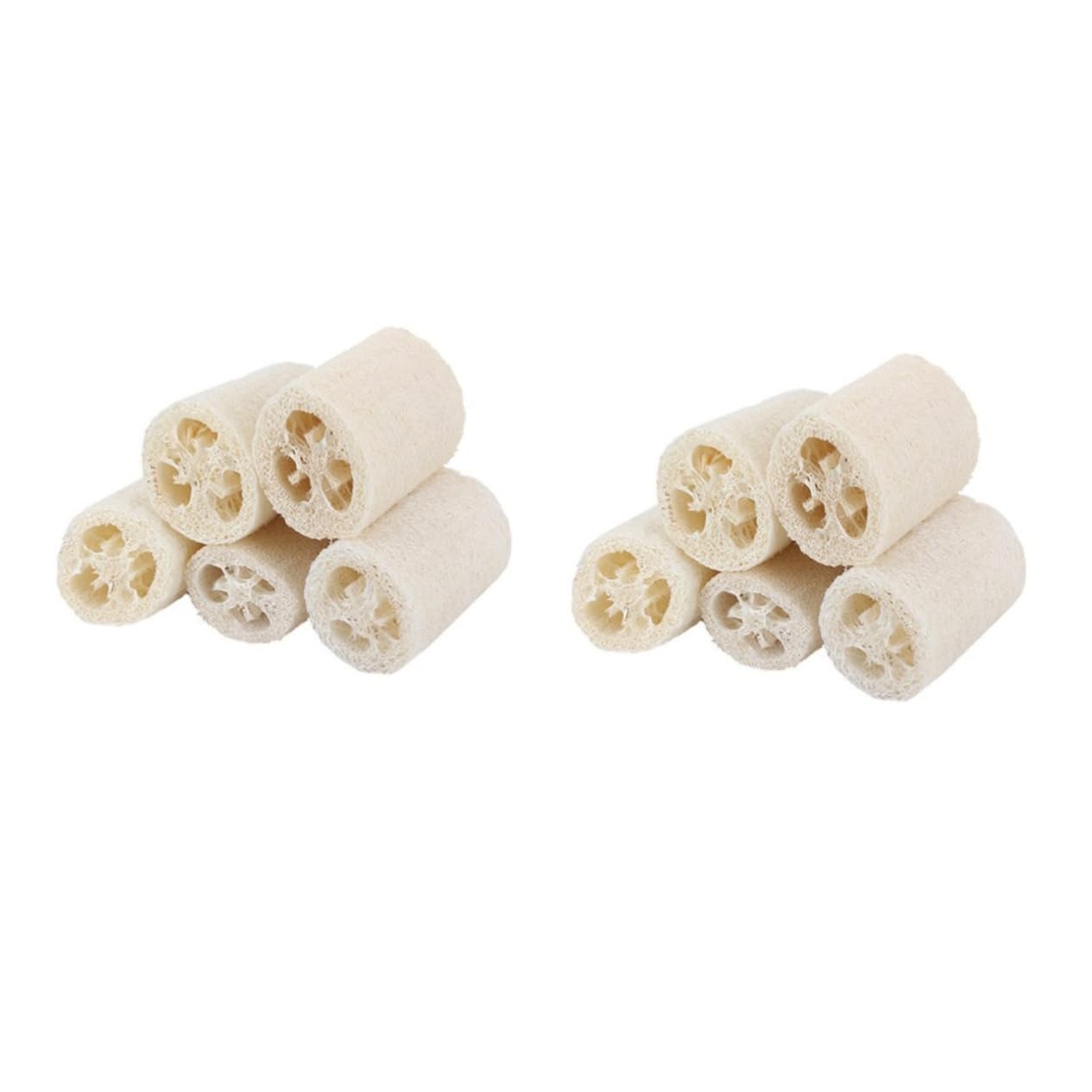 2 Juegos de Esponjas Exfoliantes Naturales para Baño Espalda Limpieza Corporal Portátiles Y Resistentes 5 Unidades.