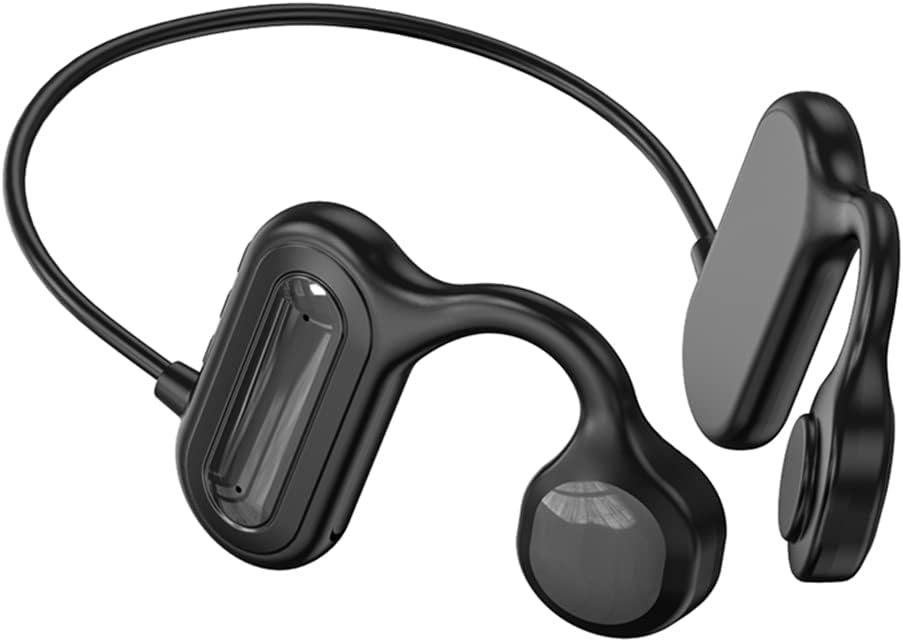 Bone Conduction Bluetooth Headphones, HiFi Stereo Air Open Ear Wireless Earphones with Mic, Active Noise Cancellation Sweat Resistant for Sports Driving Fitness,Black
