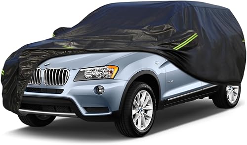 KouKou Funda impermeable para automóvil SUV adecuada para BMW X1 de 2009 a 2025, 7 capas a prueba de viento para todo tipo de clima, cubierta para