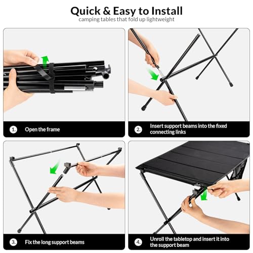Table de camping pliante en aluminium stable contre les sols instables - 8