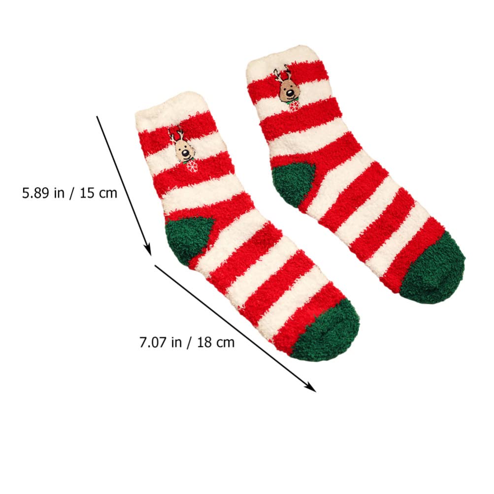 TOYANDONA 6 Paia Calzini Natalizi Calze Di Cotone Natalizie Calzini Da Notte Da Donna Calzino Di Capodanno Calzino Da Casa Calzini Accoglienti Bambino Vello Di Corallo Autunno Borsa Regalo