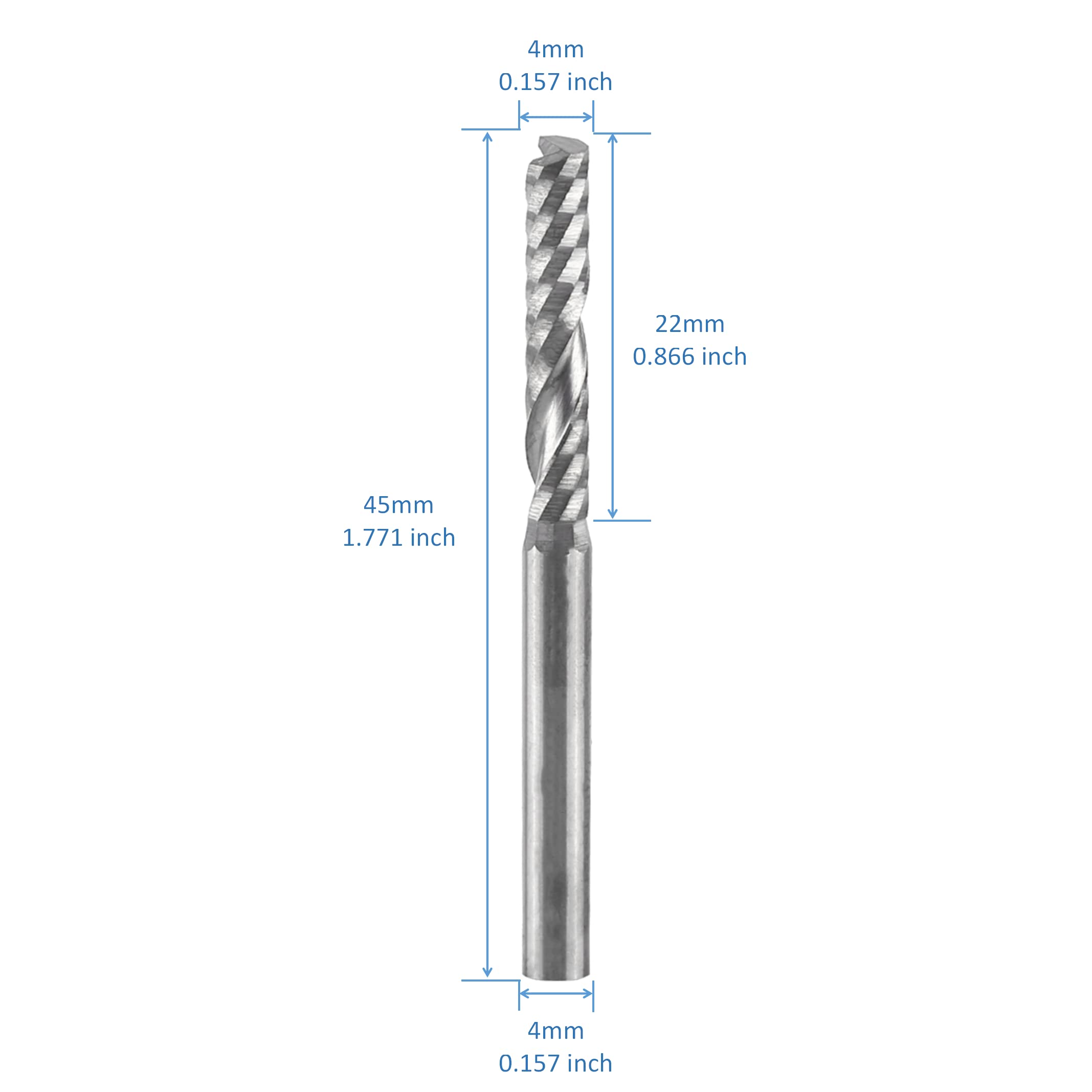 10 sztuk frezy spiralne z w?gliku wolframu, 4 mm diamentowe frezy do ci?cia akrylu, PCW, MDF i innych mi?kkich materia?¨®w