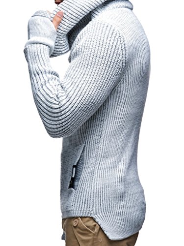Leif Nelson Men’s Knitted Pullover | Long-Sleeved Slim fit Shirt | Basic Longsleeve Sweatshirt with Shawl Collar for Men4