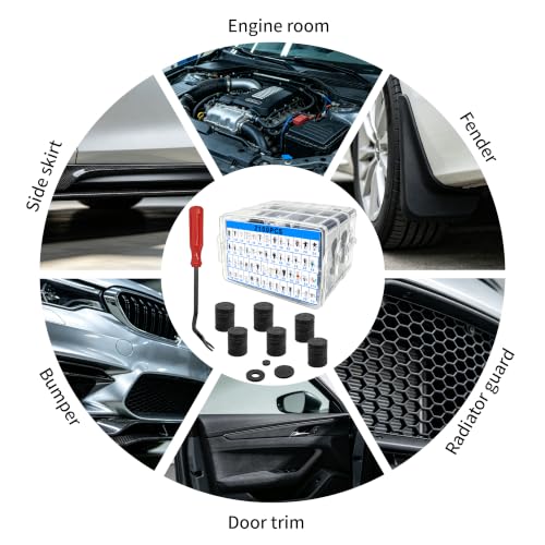 Image of 2401 PCS Car Retainer Clips, 54Sizes Car Panel Trim Clips Kits, Nylon Auto Push Pin Rivets Set for Ford GM Toyota Honda Chrysler BMW Benz Nissan Subaru Mazda Chevy GMC