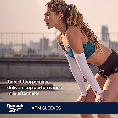 Reebok Mangas de compressão para homens e mulheres – mangas antiderrapantes de desempenho elástico,