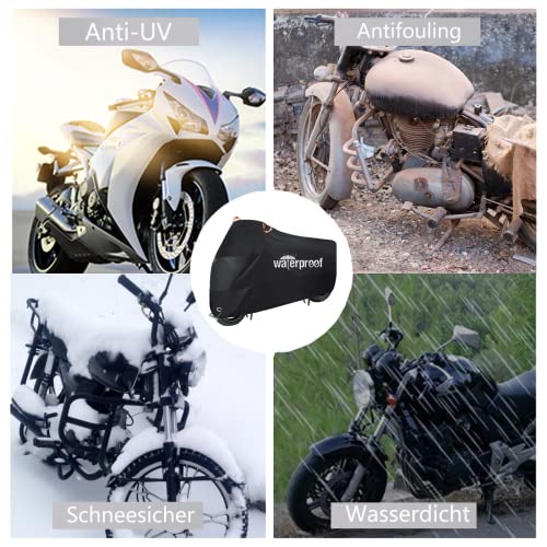 Housse de Protection pour Moto, 265cm x 105cm x 133cm - XXXL Tissu Oxford 210D imperméable, Bâche Protection pour Scooter Motofientes d'oiseaux, eau, poussière/neige/pluie, vent, UV - Image 7