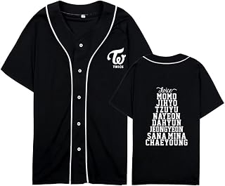 Twice Baseball Jersey Tzuyu Mina Momo Sana Dahyun Chaeyoung V Neck Hip-Hop T-Shirt