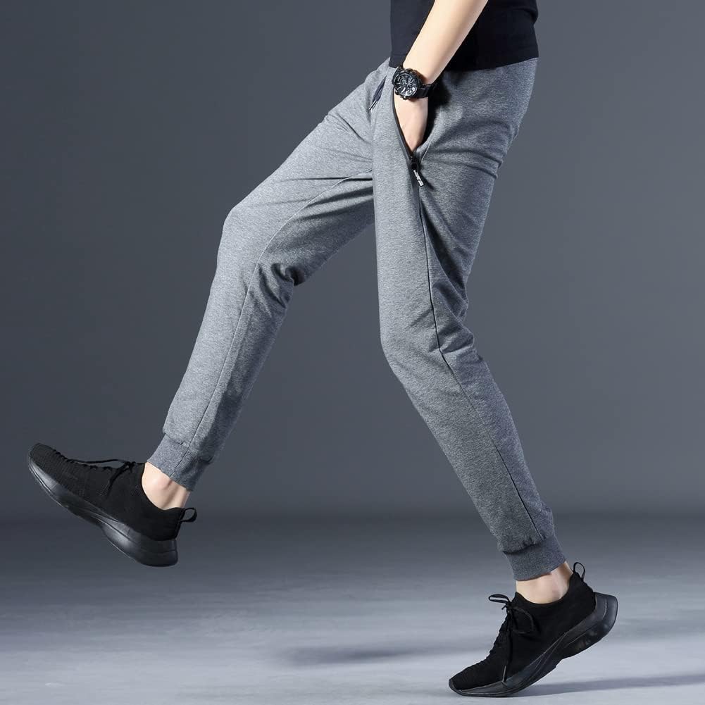 Kihatwin Big Boy's Teen Zip Joggers Pants Casual Gym Workout Athletic Pants Tapered Sweatpants with Pockets