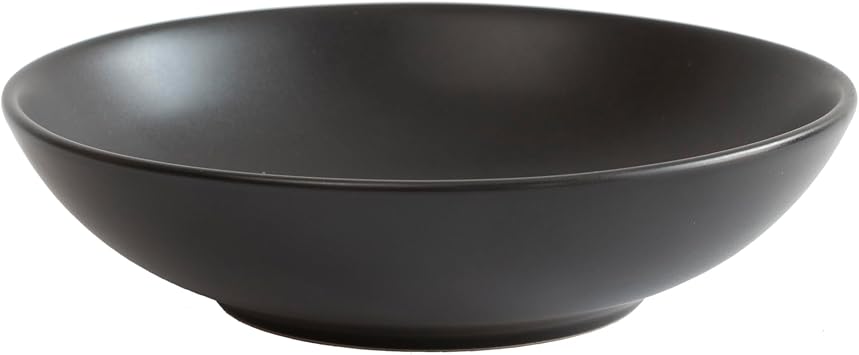 Stoneware Dinnerware Set. Dishes for 4. Plates and Bowls Set. Microwave Safe. Platos de Cocina. Kitchen Plates Black