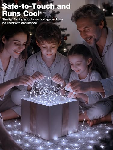 Image of 6Pack Fairy Lights with Timer, 7ft 20 LED Twinkle Light Battery Operated 3 Modes, Mini String Lights for Christmas Trees Wreath Party DIY Mason Jars Bottles Decor, Cold White