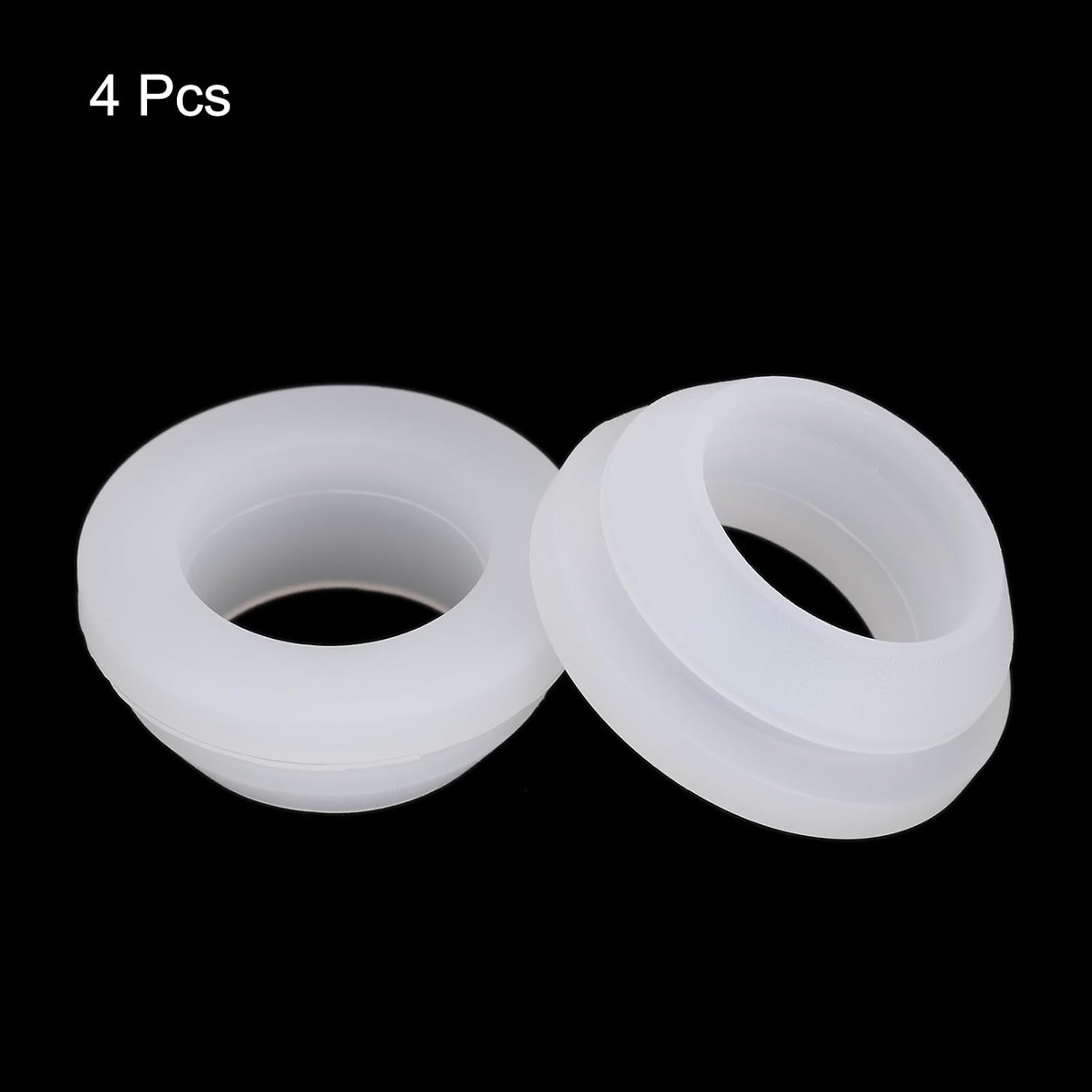 MECCANIXITY 4Pcs Snap Rubber Grommet Hole Plug Mount Dia 19mm ID 15mm H 9mm Narrow Groove Width 2mm Seal Anti-Scratch for Electrical Box Cable Pipes Transparent