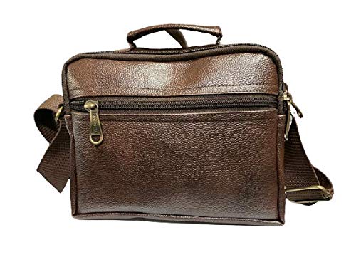 Handcuffs Small Sling Bag for Men | PU Leather Chest Slinger bag | Crossbody satchel | Corporate Gift Item | Passport Sling (Dark Brown) 1