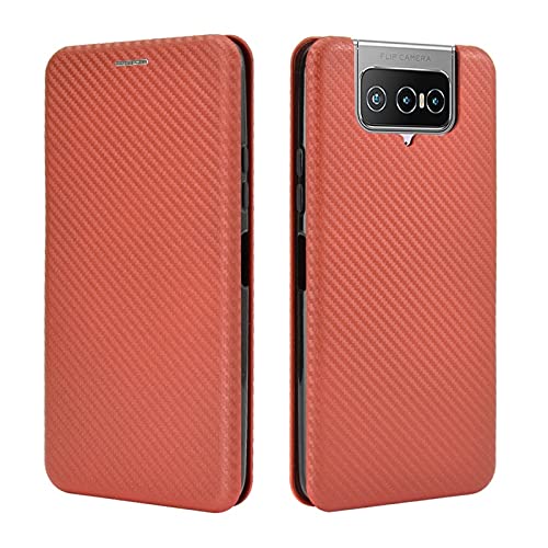 Cas de luxe ASUS Zenfone 7 Pro en déplacement, étui élégant marron pour le quotidien