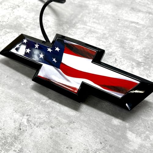 Image of 2014-15 Silverado Grille Emblem, USA Flag (Black)