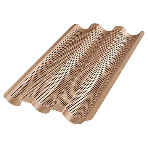 Cabilock 1pc French Bread Mould French Baking Pan Nonstick Three-slot Tray for Baker