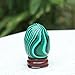 2 Inches Malachite Gemstone Carved Eggs Polished Botryoidal Quartz Reiki Crafts Crystal with Wood Stand