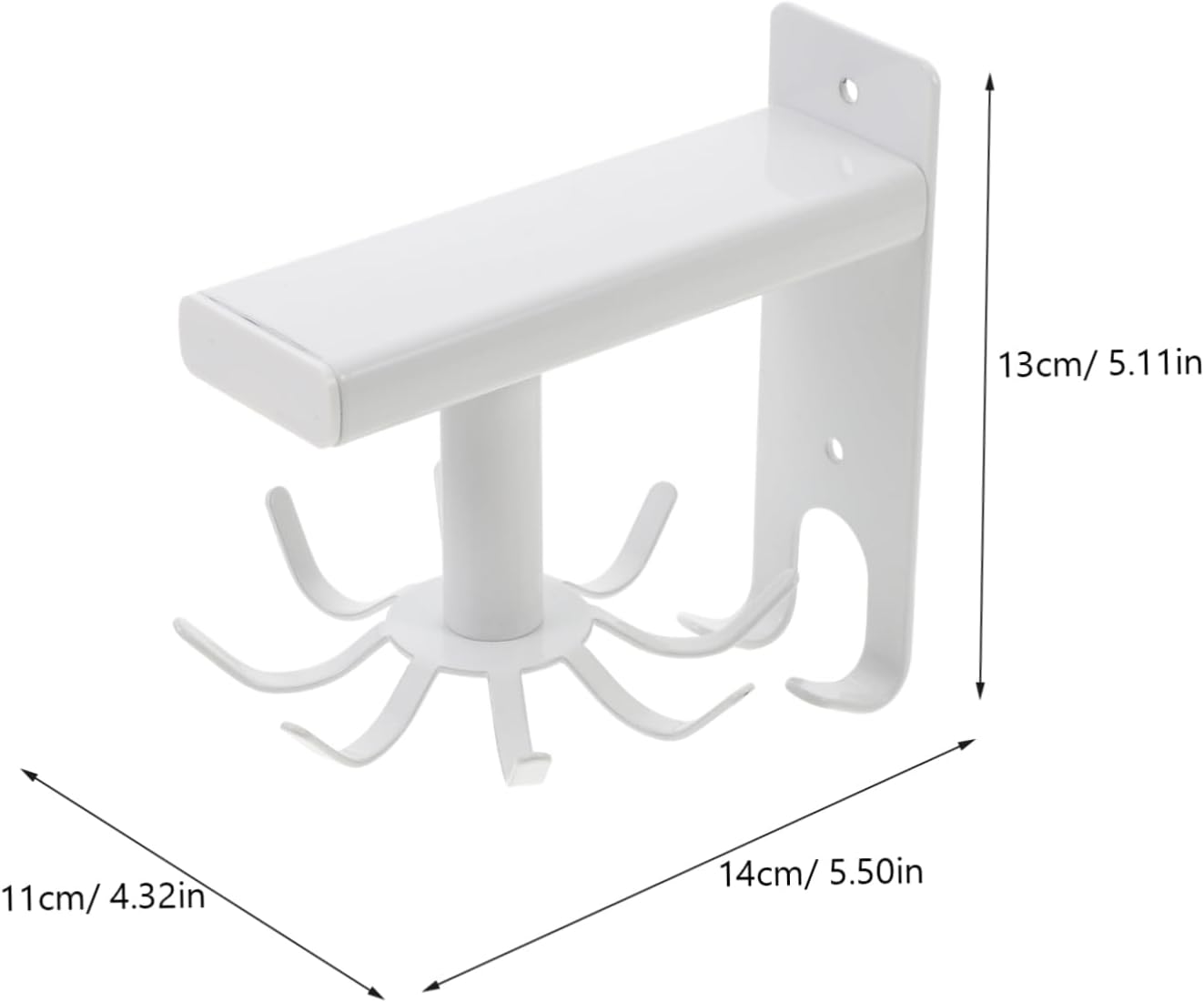 ULTECHNOVO Wall Mounted Rotating Kitchen Utensil Holder Hook Space Saving Utensil Hanger Organizer Hooks Sturdy Kitchen Storage Rack for Hanging and Sundries