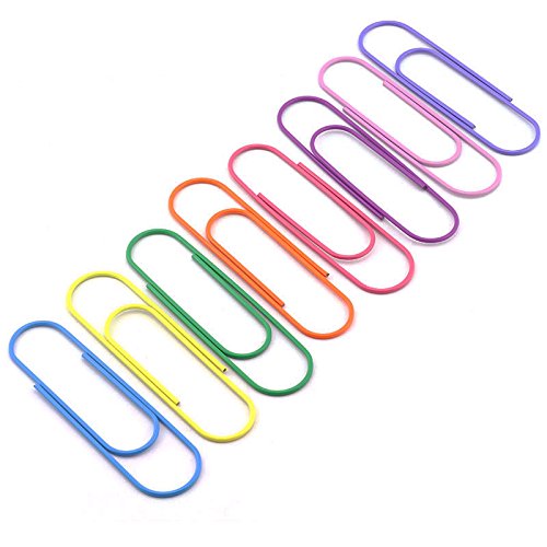Ruiling 40-Pack 4 Inches Mega Large Paper Clips - 8 Colors Per Color 5Pcs 100Mm Cute Paper Needle Multicolor Bookmark,Office Supply Accessories #TOP2