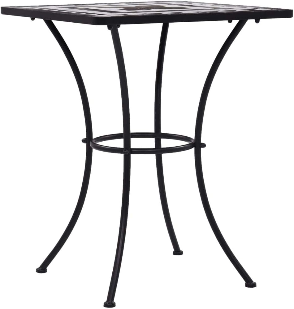 Outdoor Furniture 23.6'' Bistro Table, Patio Table, Ceramic Table Top for Commercial Party Balcony Garden Backyard Pool