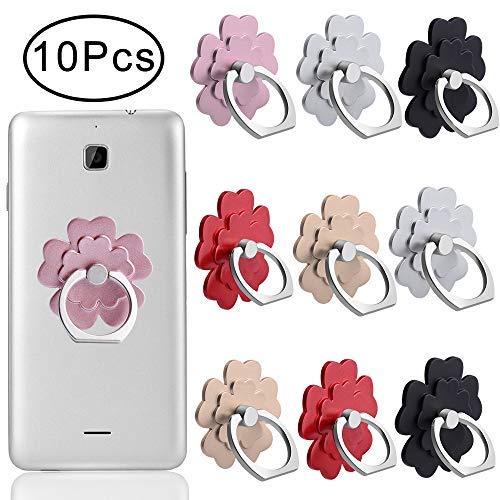 Outee 10 Pcs Cell Phone Ring Holder Phone Ring Grip Finger Phone Holder Phone Finger Ring 360° Rotation 180° Flip Grip Mount Universal for Phone, Tablet