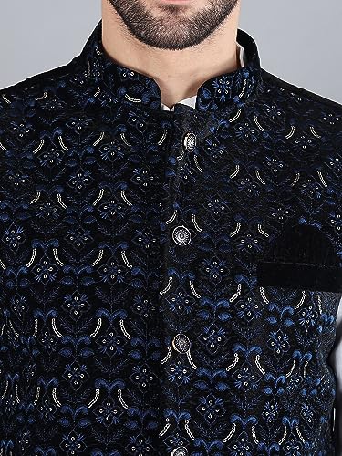Image of Uri and MacKenzie Men's Silk Blend Kurta Pajama with Designer Ethnic Nehru Jacket /Modi Jacket