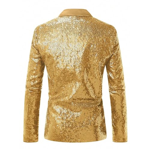 Men's Sequin Sport Coats Shiny Blazer Stylish Lapel One Button Sparkly Suit Jackets Wedding Party Dance Prom Blazers3