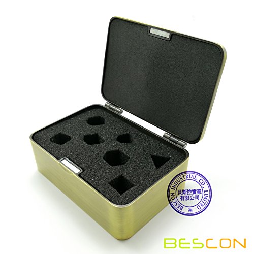 Bescon Deluxe Heavy Duty Brass Metal Dice Box for 7pcs Polyhedral RPG Dice Set