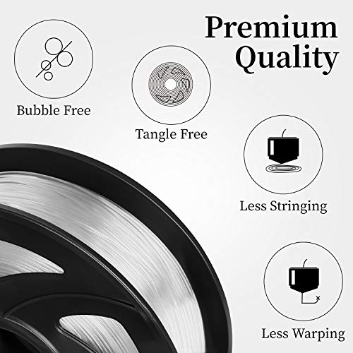 Image of Ender 1.75mm PETG 3D Printer Filament-1KG Spool(2.2lbs), Diameter Accuracy + /- 0.03mm,Smooth Printing Filament, P-PETG-1kg-Clear