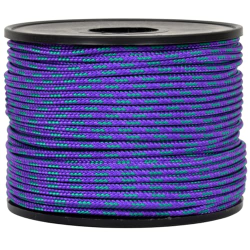 Corderie Italiane 006041122 Treccia Sky Cordino Intrecciato, Viola/Verde, 2 mm, 50 mt
