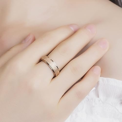 Miniatura 70 de Titanium Stainless Steel Anxiety Ring for Women Men Fidget Spinner Ring, Size 6-12, Width 6MM, 5-Color: Rose Gold-Rainbow-Silver-Black-Blue