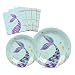 WERNNSAI Forniture per Feste a Sirena Kit - Piatti Tovaglioli a Sirena per Bambini Ragazze Festa di Compleanno Baby Shower Nozze Serve 16 Ospiti 48 Pezzi (Blu)