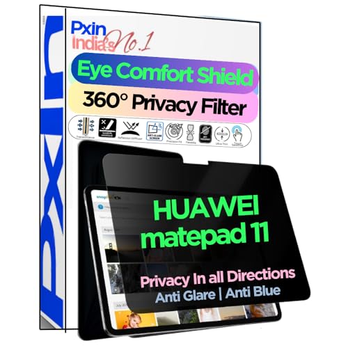 Image of PxIn Tablet Privacy Screen Guard compatible with HUAWEI matepad11 | No.1 | Anti Glare | Anti Blue Light | Anti UV | 4 Way Privacy Filter | 360 Privacy | Eye Protect