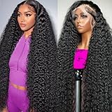 GCTGCT 36 Inch Wave Wave Lace Front Wigs Human Hair 200 Density 13x6 HD Lace Front Wigs Human Hair Pre Plucked Curly Glueless Frontal Wigs For Black Women
