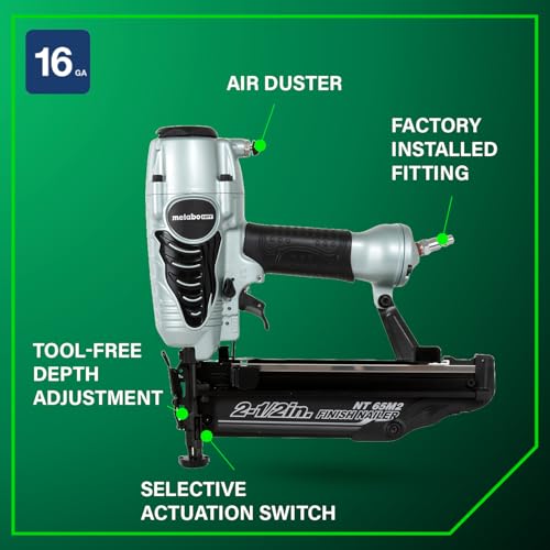 image for Metabo HPT Finish Nailer with Air Duster, Pro-Preferred Pneumatic Powe