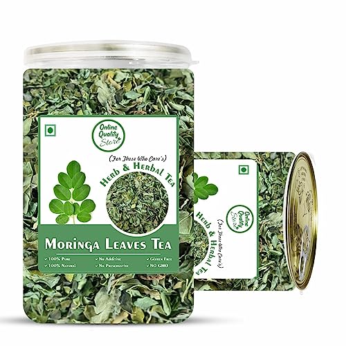 Image of Online Quality Store Moringa Leaves Tea - 100g | Drumstick Leaf Herbal Infusion | Green Botanical Brew | Pure & Dried Beverage