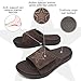 KuaiLu Mens Slides Soft Cushion Sport Sandals with Plantar Fasciitis Arch Support Adjustable Open Toe Summer Slippers Slip on Indoor Outdoor Sandalias Para Hombres, Dark Brown Size 10