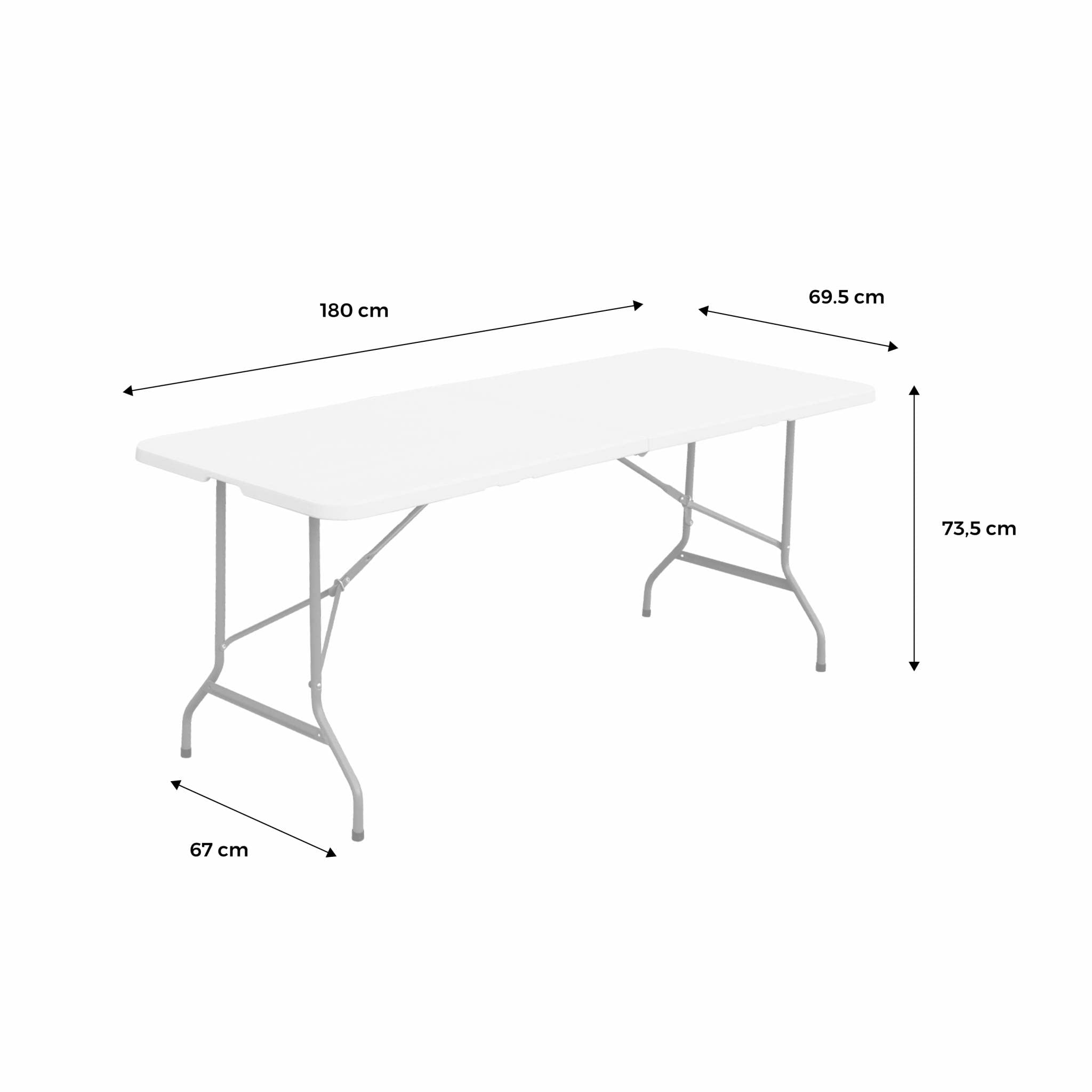Alice's Garden - Lot de 2 Tables de réception. Pliables 180cm. Grise foncé. Table Pliante avec poignée de Transport. Table de Camping