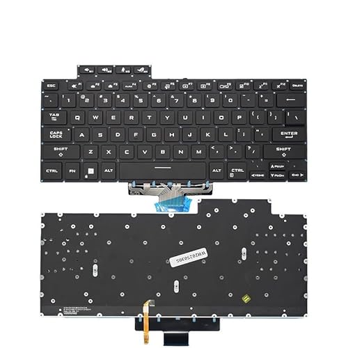 Zephyrus用 USロシア語バックライトキーボード ROG M16 GU603 GU603H GU603ZX GU603ZU GU603ZW RGBカラフルゲーミングノートパソコンキーボード(US Black Backligh)