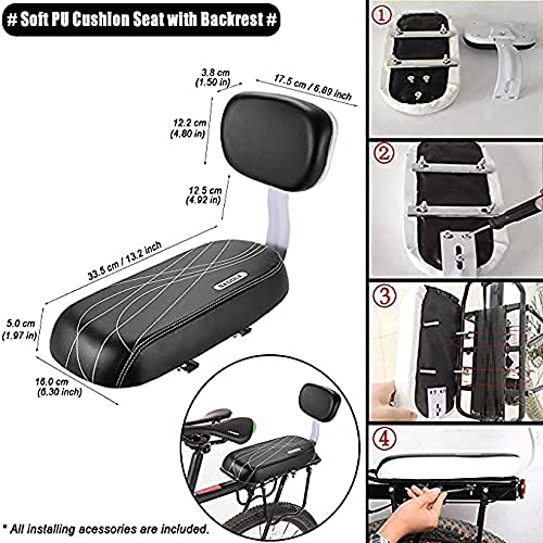 Coussin De Selle Arrière Vélo Avec Dossier - Confortable Pour Enfants Et Adultes