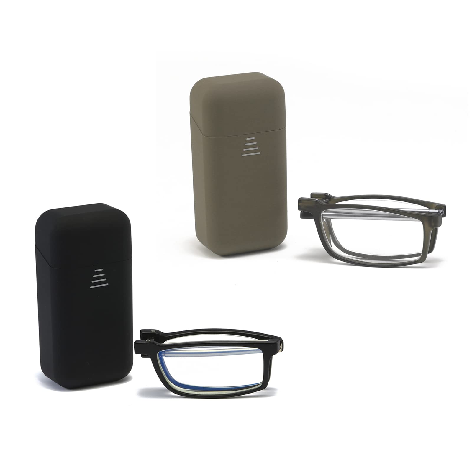 KoKoBin Faltbare anti-blaue Lesebrille Sehnhilfe für Damen und Herren Lesehilfe mit Hartschalen-Etui zusammenklappbar Lesebrillen (2 stueck, +3.5 Dioptrien (2er Pack))