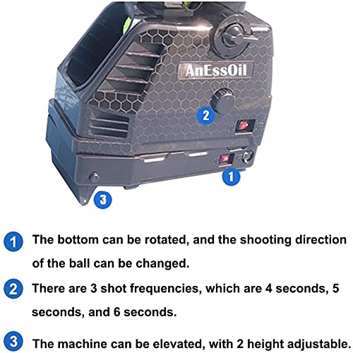 Anessoil Tennis Ball Machine Tennis Ball Tosser Adjustable&Portable W/Oscillation Ball Launcher Tennis Serving Machine Accurate&Efficient Feed Machine Plug In/Batteries 30 Balls For Adults Children #TOP1