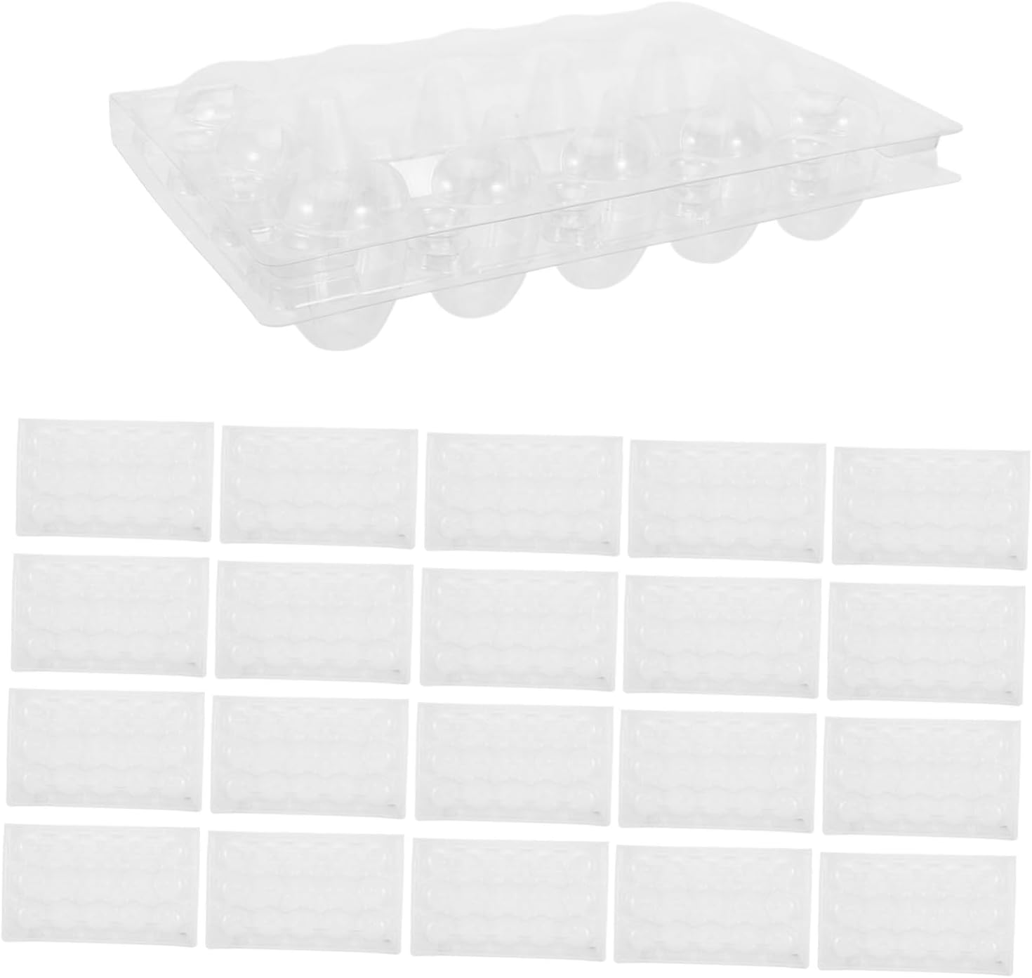 Angoily 30pcs Reusable Plastic Quail Egg Cartons with 15-grid Flat Trays for Refrigerator Storage, Space-saving Quail Egg Holder Bulk Carton for Kitchen Organization
