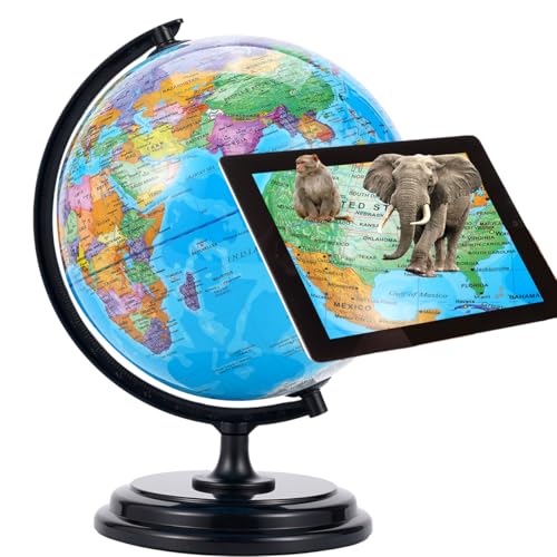 World Globe,10 inch AR Interactive Globes with Stand, Educat