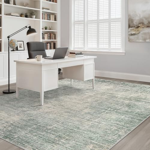 LOONGRUG 7x9 Area Rug Washable Neutral Modern Rug for Living Room Green by LOONGRUG - Used condition - Image 7