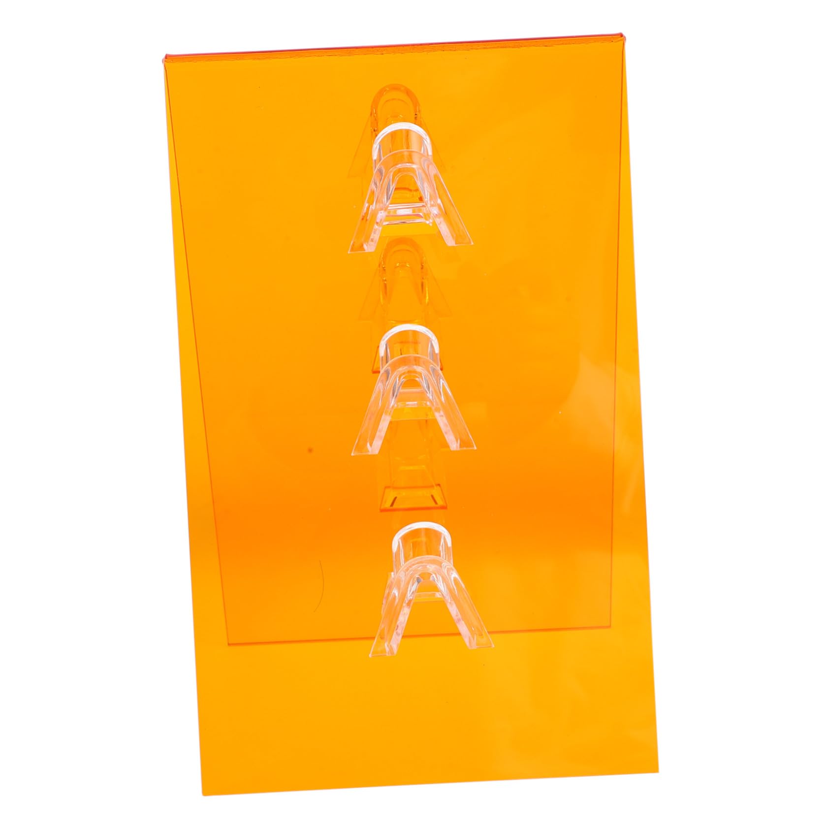 Espositore per Occhiali in Acrilico Trasparente Doppia Faccia Base Stabile e Design Moderno per Negozi ed Esposizioni Arancione
