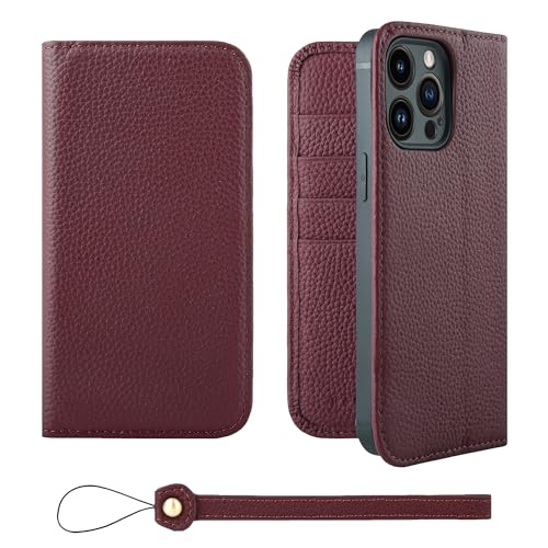 HANATORA for iPhone 14ProMax �P�[�X �蒠�^ �{�v �X�}�z�P�[�X �X�}�z �X�^���h �X�g���b�v �t�� �V�������N�J�[�t���U�[ �x���g�Ȃ� �}�O�l�b�g�Ȃ� ���C�� H0XA-14ProMax-Wine �M�t�g �a���� ���� �j�� 