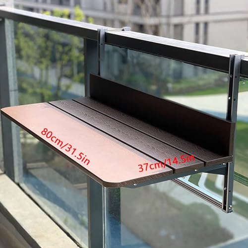 Table de balcon suspendue en version compacte pour garde-corps