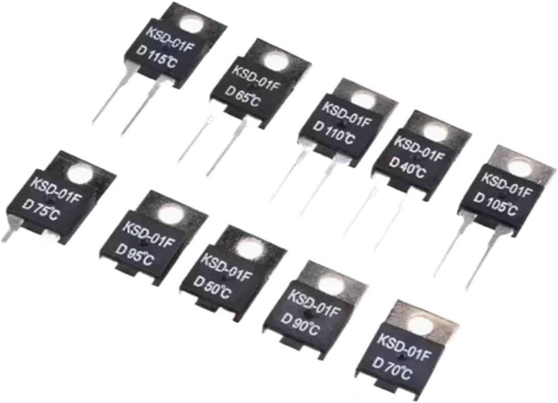 5pcs KSD-01F 1.5A 250VAC/ 24VDC NC Normal Closed 35C-120C Temperature Control Switch Thermostat(50c)