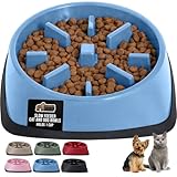 Picture of GORILLA GRIP® Patented BPA Free Slow Feeder Dog Bowls, Interactive Puzzle Toy for Dogs and Cats Food Training Enrichment, Keeps Pets Busy and Prevents Puppy Overeating, Small Breeds, 1 Cup, Light Blue